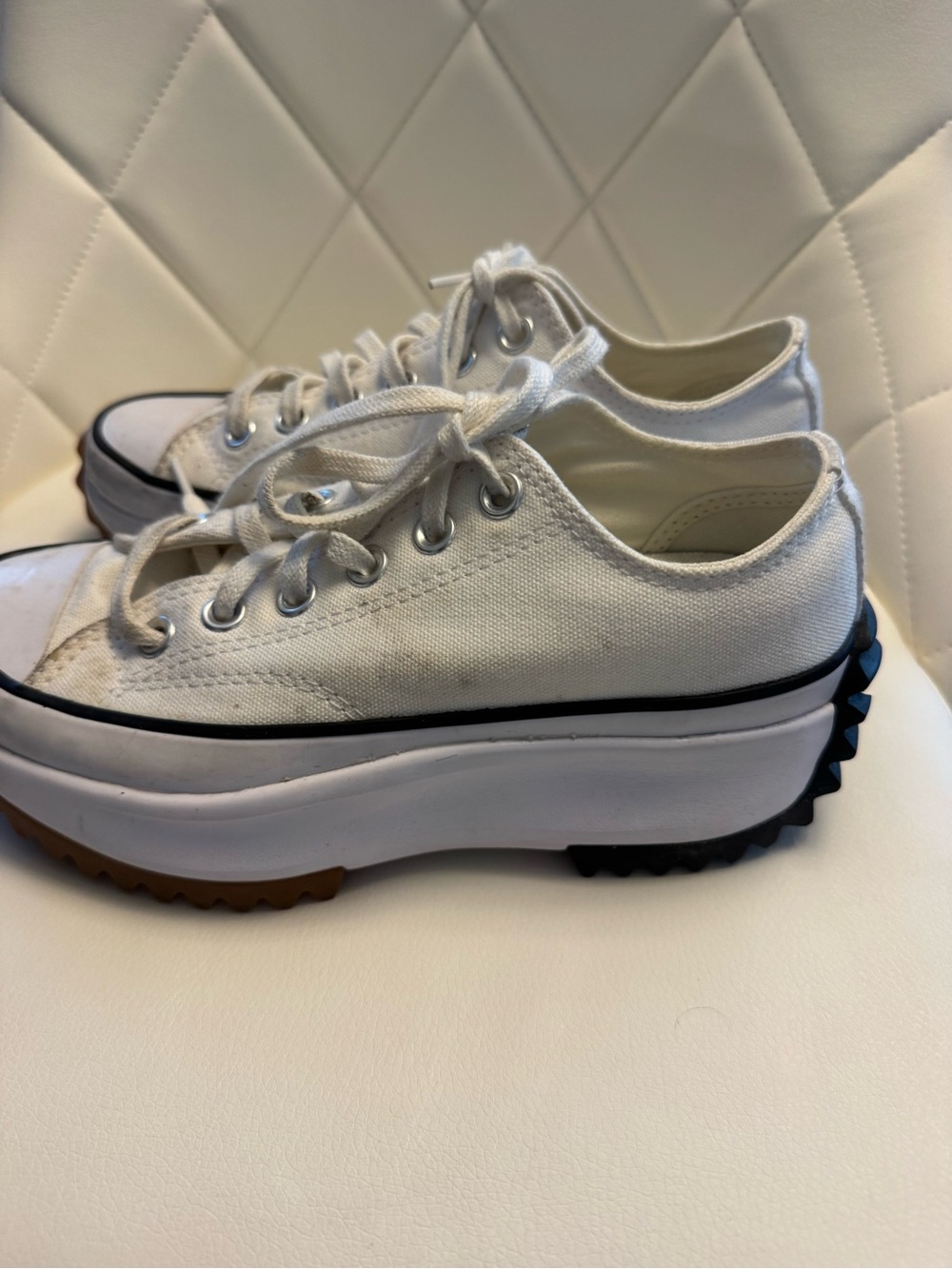 White Platform Canvas Converse Sneakers